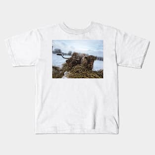 Scottish Highland Cattle Cow and Calf 1880 Kids T-Shirt